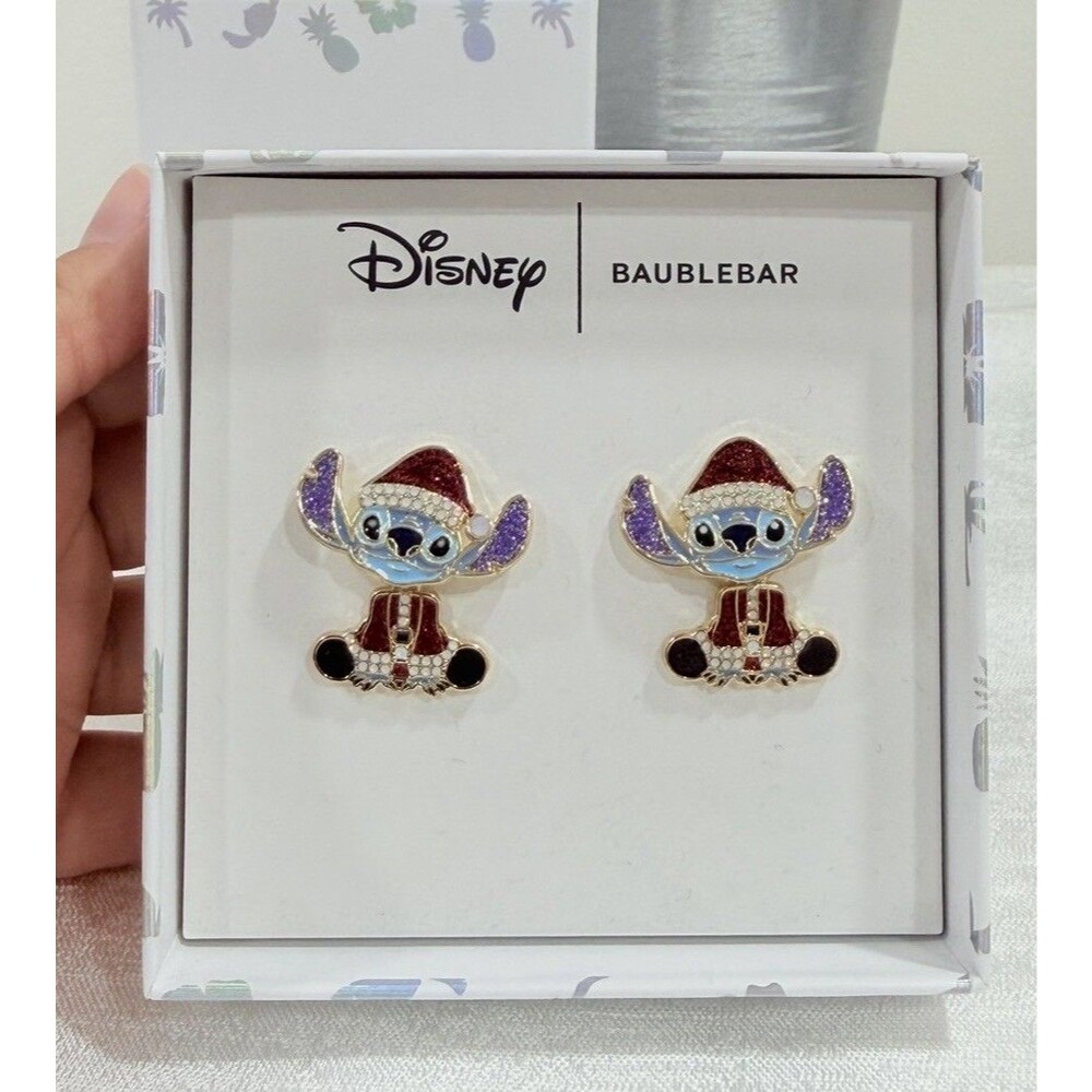 Baublebar Disney Stitch Santa suit Holiday Christmas Earrings New In Box
